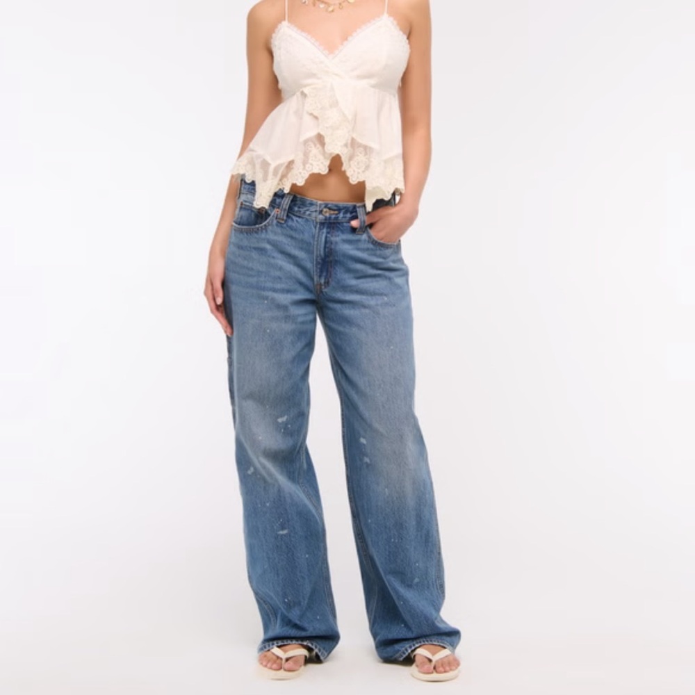 Abercrombie & Fitch Curve Love Low Rise Ultra Loose Jeans